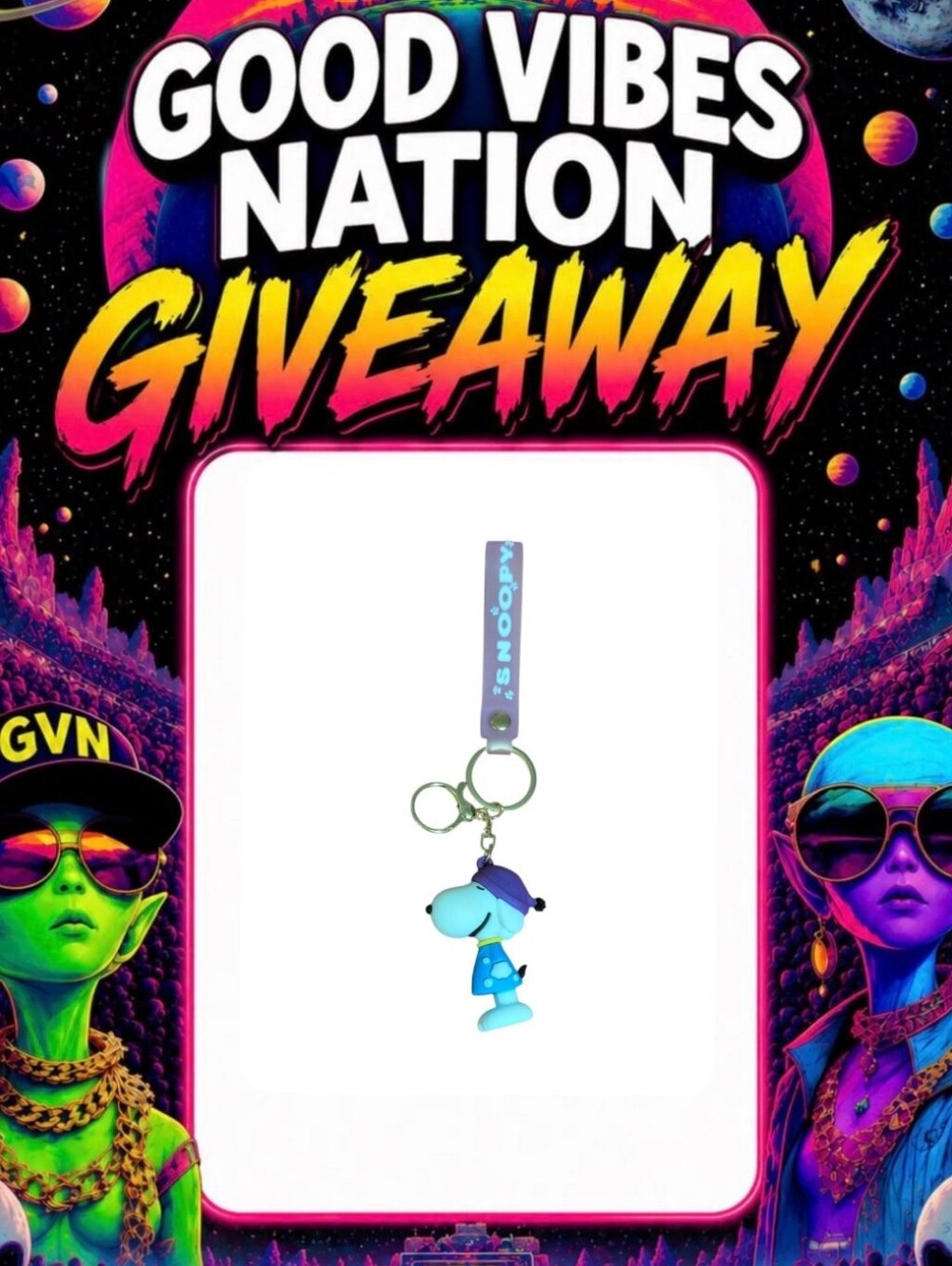 Good Vibes Nation Giveaway 🎉Snoopy Key Chain/Bag Charm